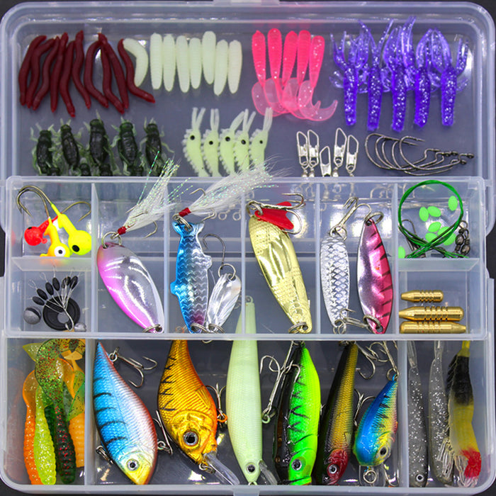 100-Piece Mixed Fishing Lure Kit with Tackle Box